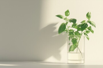 fresh basil branch bloom transparent