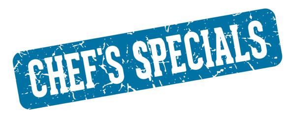 chef's specials rectangular sign. chef's specials stamp