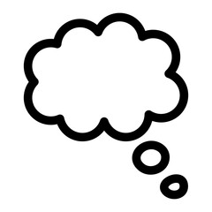 
Illustration of a black thought icon on a white background