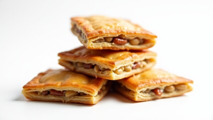 Stacked Lentil Hand Pies On White