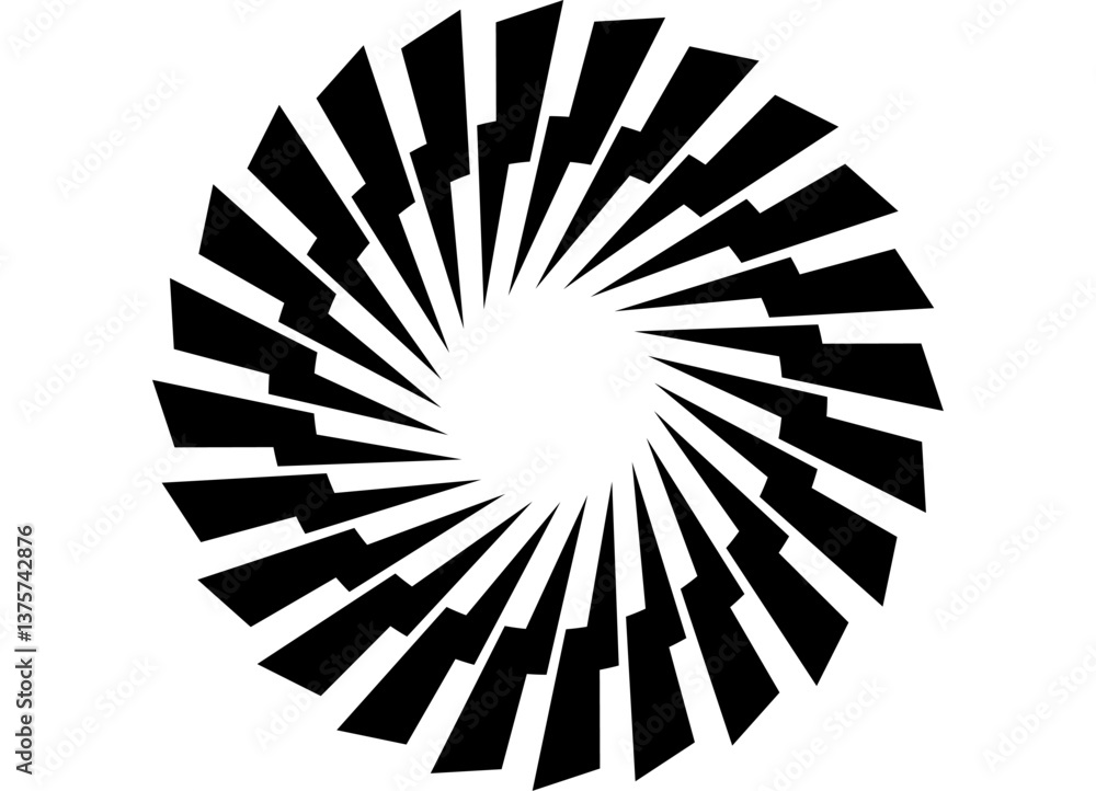Poster round frame. electric pattern. swirled vector design element black on white background. abstract rin