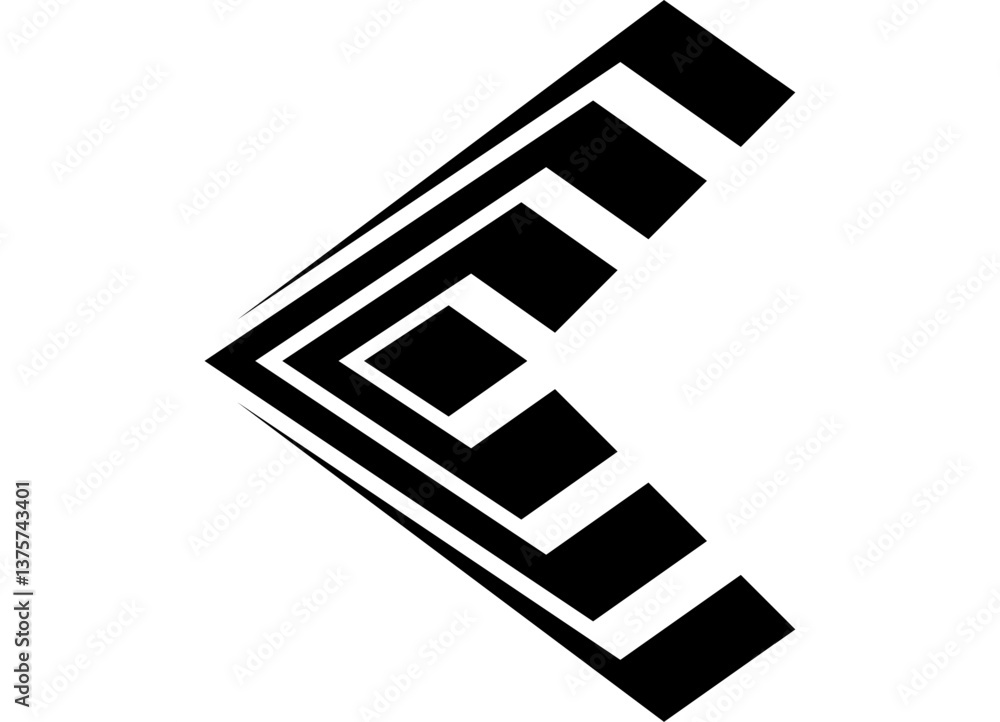 Aufkleber vector black arrow on a white background. modern striped pattern with lines. direction indicator. na