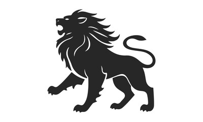 Lion logo with detailed mane. Animal icon template.Symbol of strength, power and leadership. Stylish design is perfect for branding, logos and product design. Wild animal, king lion, fierce predator