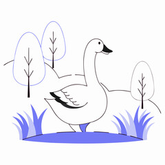 Obraz premium vector illustration of a goose
