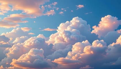 Iridescent Clouds Visualize clouds made of prismatic shapes floating in a soft pastel sky, evoking a sense of wonder and serenity.