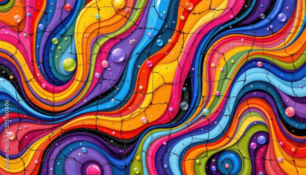 Poster fluid mosaic create a mosaic pattern made of fluid shapes that blend colorfully into each other, sug