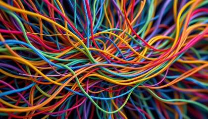 Colorful Threads Visualize threads of colors weaving in and out, creating intricate patterns that suggest movement and complexity.