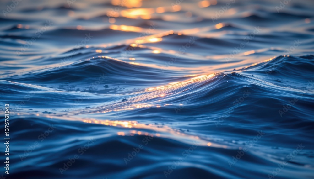Poster waves of light create undulating waves of light in various hues, suggesting a serene ocean with soft