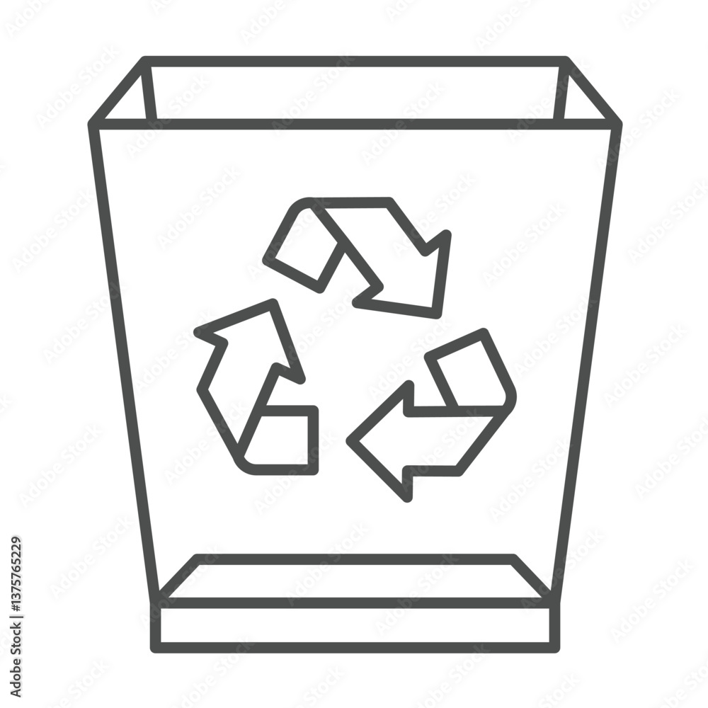 Poster empty basket thin line icon, windows pack concept. vector graphics. transparent packet with arrows, 