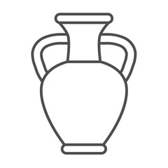 Ancient clay vase thin line icon, city museum concept. Vector graphics. Historical rare vase, pottery making sign on white background, outline style icon for mobile or web design.