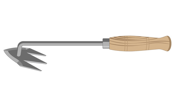 garden hoe with wooden handle clip art preview