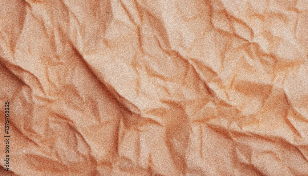 Poster crumpled brown wrapping paper displaying intricate texture, providing rustic, organic backdrop for c