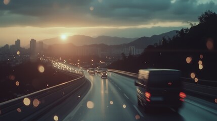 Obraz premium van motorway