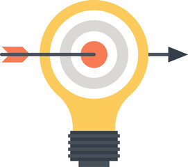 Define the Goal flat web icon concept