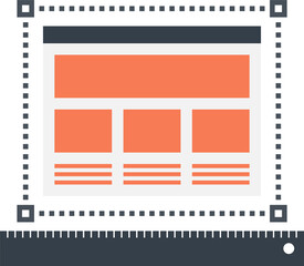 Fluid Grid flat web icon concept