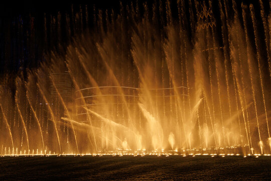 Dubai fountains light and music show.