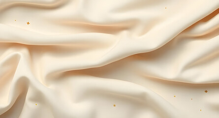 Obraz premium Cream Silk Fabric Texture: Luxury Abstract Background. Smooth Satin Pattern, Elegant Material Design, Golden Accents