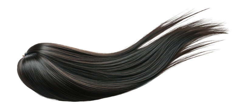 PNG Bundle of straight black hair smooth extension hairpiece.