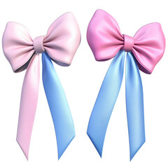 pink bow isolated on white background isolated on transparent background png