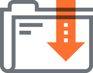 download file flat line web icon concept
