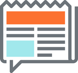 message bubble flat line web icon concept