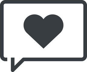 love message flat line web icon concept