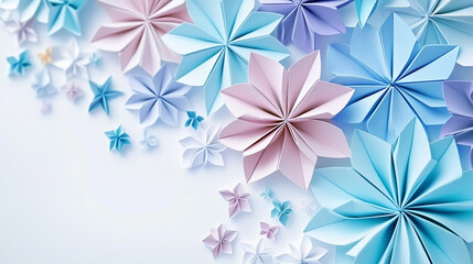 Pastel Paper Flowers Background
