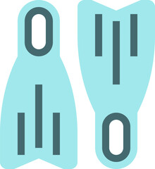 flippers flat line web icon concept