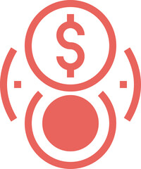 currency exchange flat line web icon concept