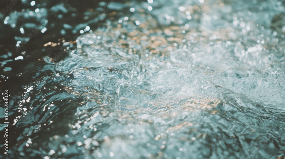 Aufkleber sunlight dances on the surface as water swirls and splashes, creating captivating patterns in a peac