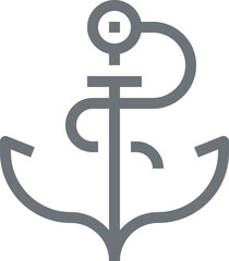 sea voyage flat line web icon concept