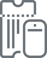 online booking flat line web icon concept