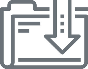 download file flat line web icon concept