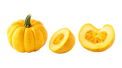 Pack of Buttercup Squash set Against Transparent Background for Organic Food Branding, Healthy Eating Promotion, or Culinary Design Projects