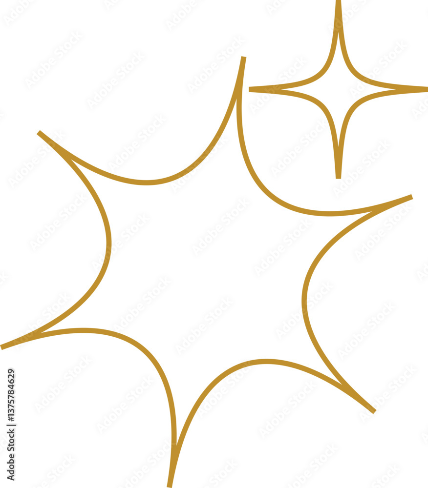 Poster sparkle icon isolated on transparent background. flat and line style vectors for decoration. stars s