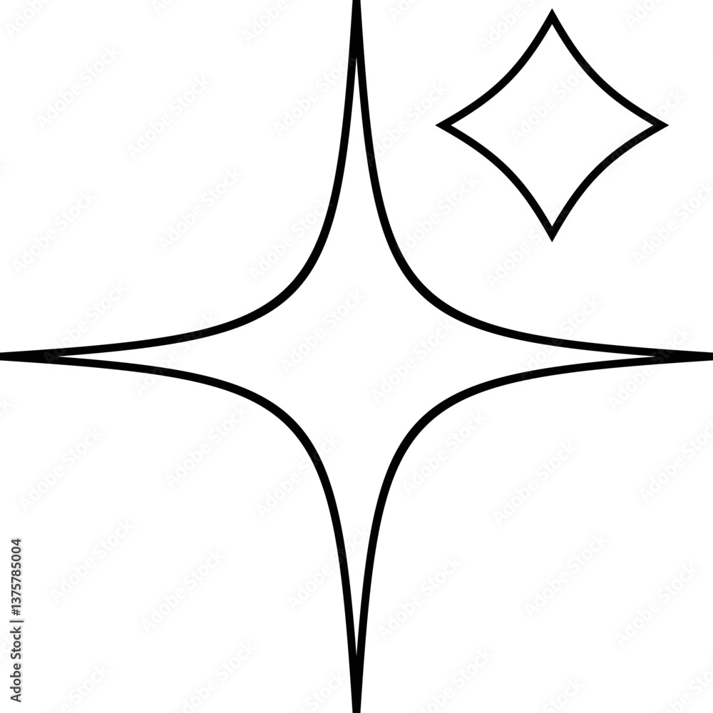 Poster sparkle icon isolated on transparent background. flat and line style vectors for decoration. stars s