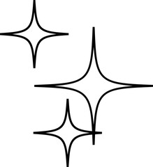 Sparkle icon isolated on transparent background. flat and line style  vectors for decoration. stars sparkles icon for your web site design, logo, app, UI. stars black symbol. glint sign.