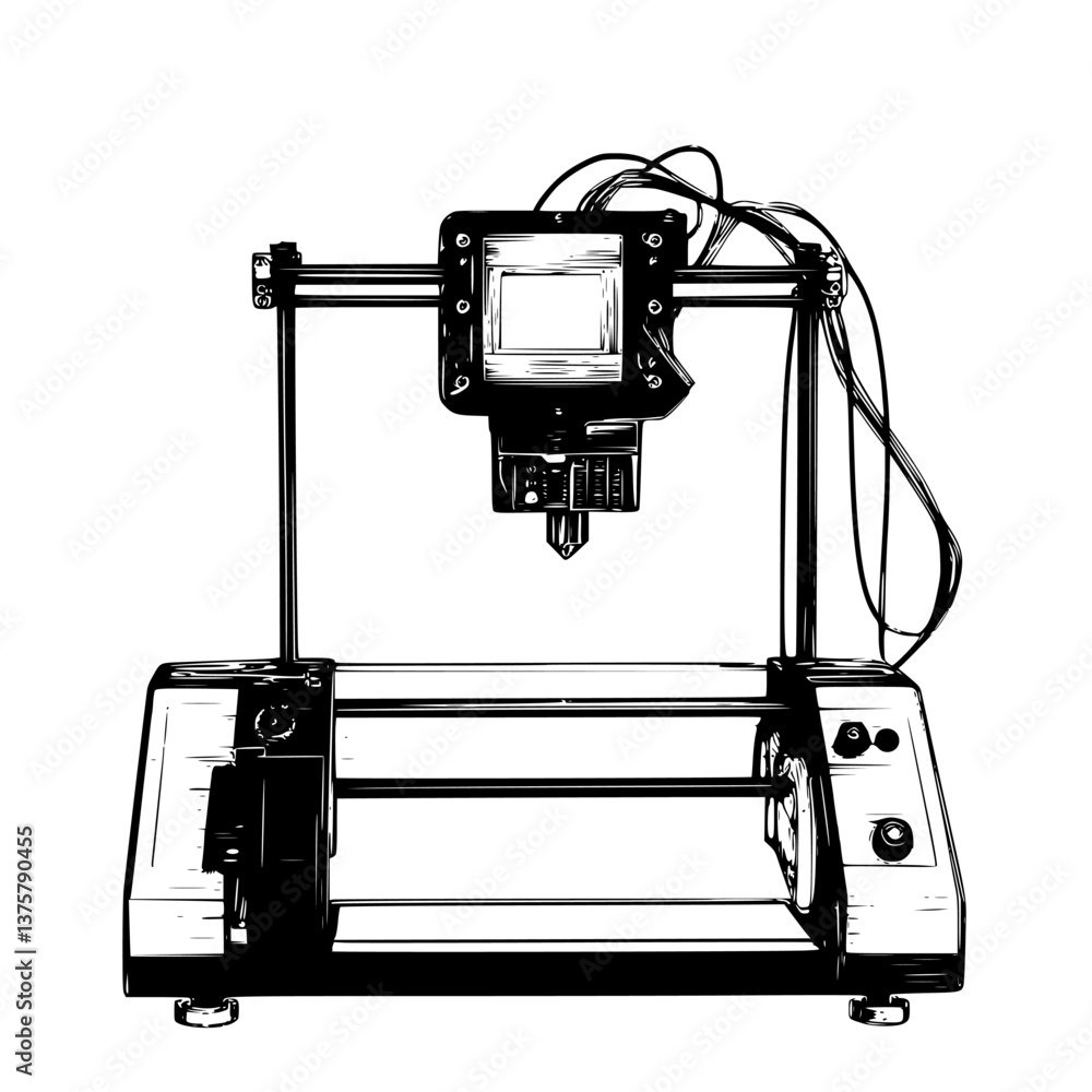 Poster 3d printer with a sleek design and modern features in a workshop setting during daytime