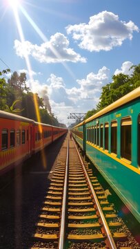 Vibrant Railway Adventure Under the Sun