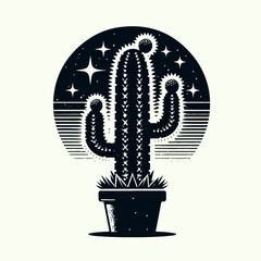 Cactus silhouette, Cactus vector