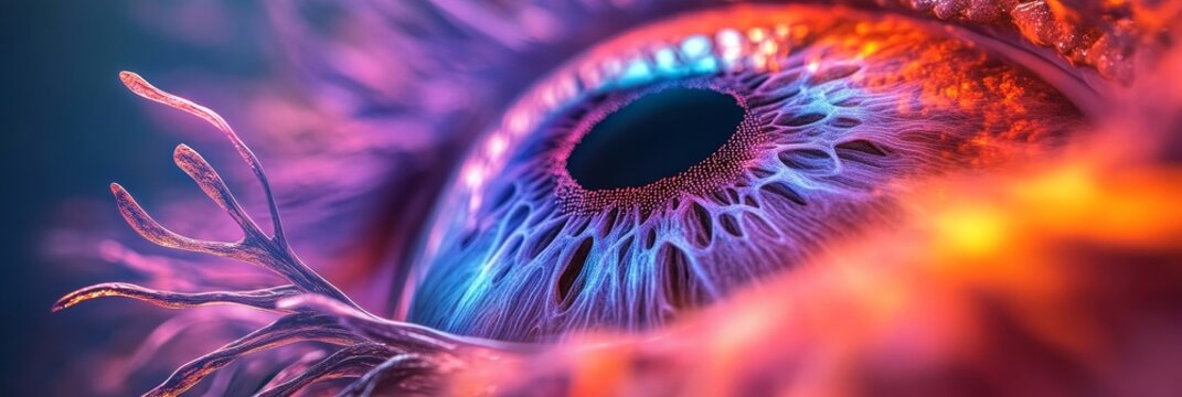 Human Eye Scan, Iris Recognition Detailed Texture, Sharp Focus, Vibrant, Bright, High Resolution