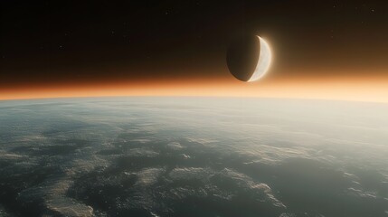 A glowing blue circle surrounded by stars and cosmic elements creates mystical atmosphere