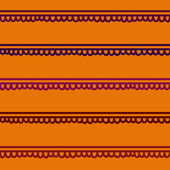 Вold pattern of burgundy and purple stripes on an orange saffron background