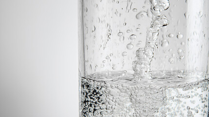 a refreshing glass of water being filled, showcasing the clarity and purity of the liquid