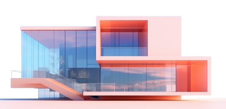 PNG modern architectural glass facade