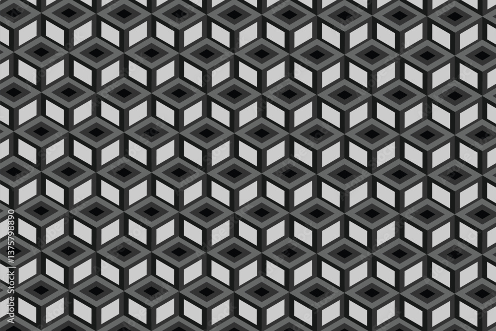 Poster repetitive rectangle shapes, 3d vector background