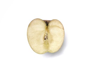 half of apple isolated on white background, close up 