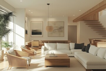 Fototapeta premium modern living room interior stylish