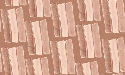 Abstract vertical lines in shades of mocha watercolor seamless pattern on taupe background. High quality illustration. Hand drawn. Good for cards, craft paper, wrapping paper, covers, backgrounds