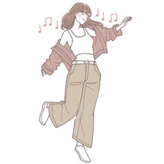 ダンスを踊っている女性のイラスト